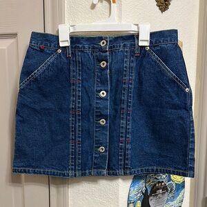 Tommy Hilfiger Denim Button-Front Skirt